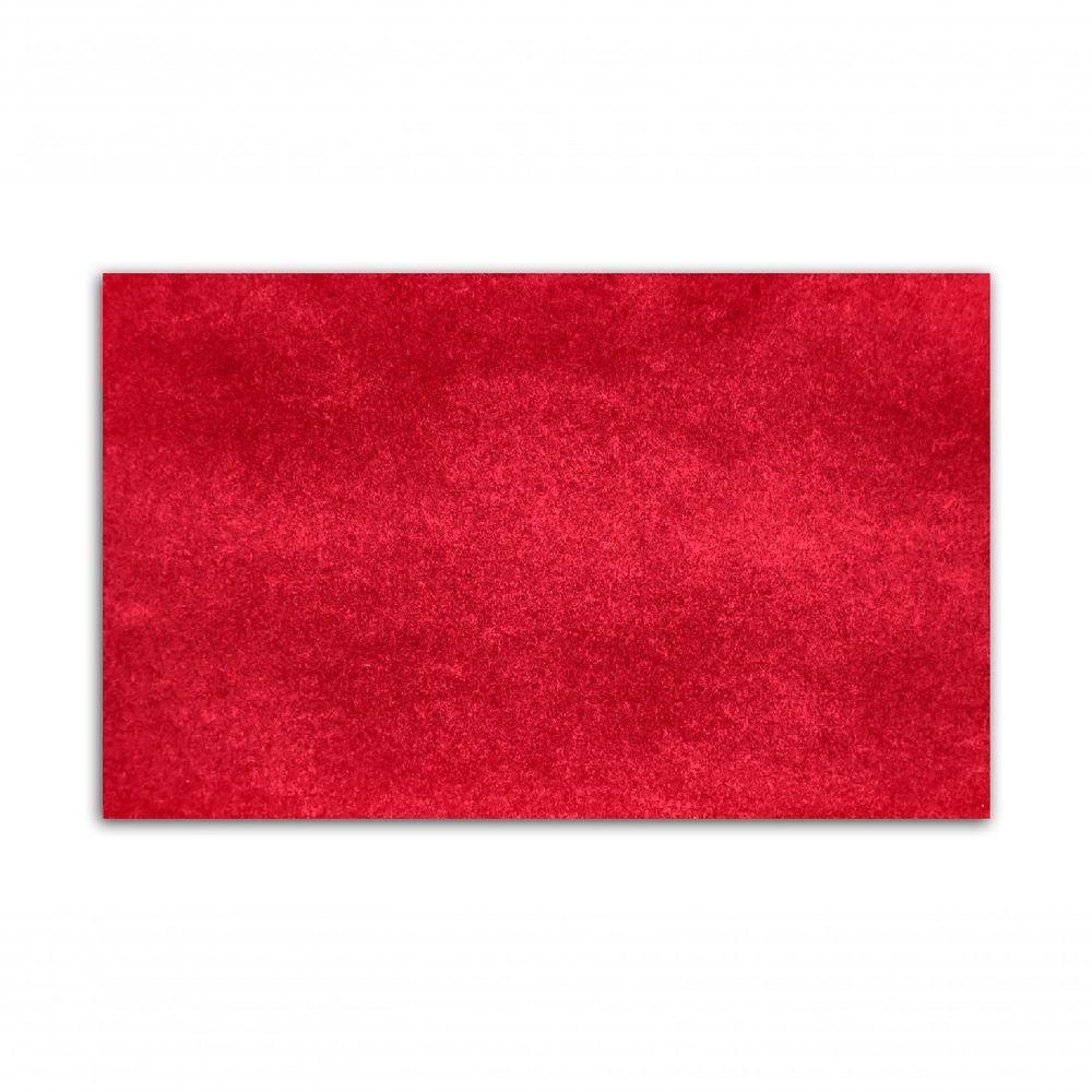 Tapete Carpete Simples Aveludado 2,00x2,50 Borda Sem Costura Vermelho Cereja - 3