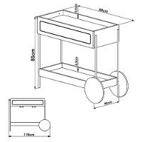 Carrinho Bar Com Porta Taças Industrial Indy A03 Nero Dourado - 5