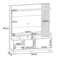 Estante Home Theater Para Tv 55 Pol 160cm Arturo B01 Cinamomo Off White - 8