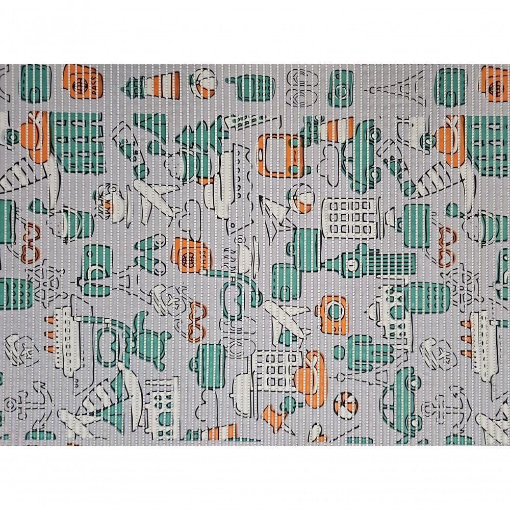 Tapete Passadeira Emborrachada Pvc Antiderrapante 0,65x3,00m Objetos Verdes - 3