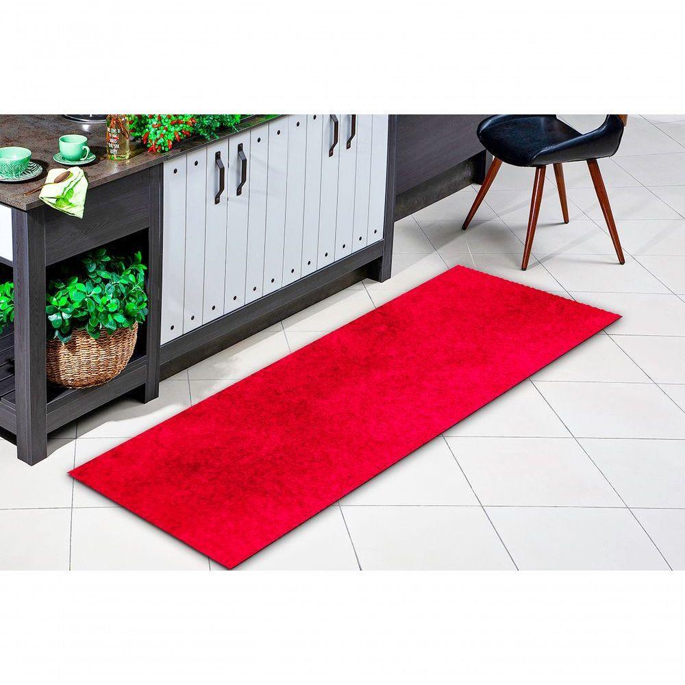 Tapete Passadeira Grande Aveludado 050x400 Borda Sem Costura Vermelho Cereja - 5