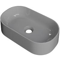 Cuba De Apoio Oval Para Banheiro Lavabo Laila C01 O42w Cinza - 1