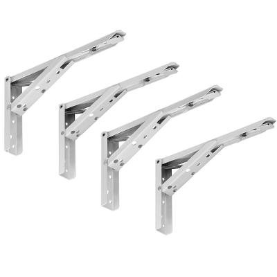 Kit 02 Pares Suporte Para Mesa Dobrável Retrátil 30cm H02 Mão Francesa Branco