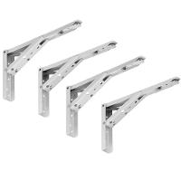 Kit 02 Pares Suporte Para Mesa Dobrável Retrátil 30cm H02 Mão Francesa Branco - 1