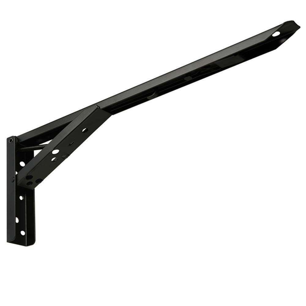 Kit 02 Pares Suporte Para Mesa Dobrável Retrátil 30cm H02 Mão Francesa Preto - 2