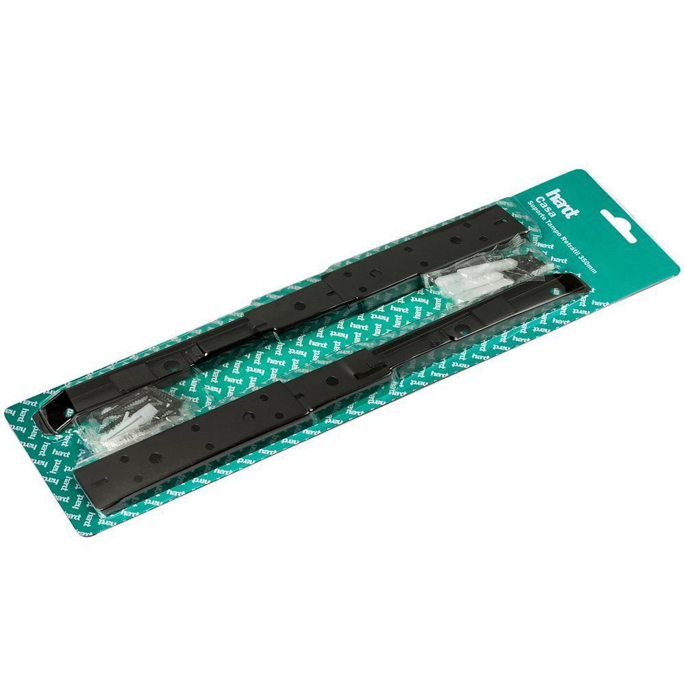 Kit 02 Pares Suporte Para Mesa Dobrável Retrátil 30cm H02 Mão Francesa Preto - 4