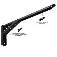 Kit 02 Pares Suporte Para Mesa Dobrável Retrátil 30cm H02 Mão Francesa Preto - 7