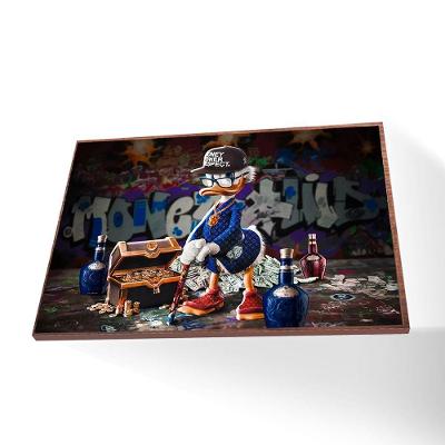 Quadro Tio Patinhas Canvas Sem Vidro Tamanho/moldura 20x20 Filete Cor Madeira