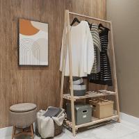 Cabideiro Arara Para Roupas 170Cm Altura C/ Sapateira De Madeira Mancebo - 3