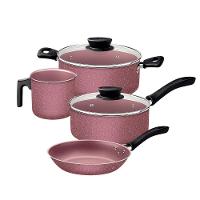 Jogo De Panelas Tramontina Linz 4 Peças Em Aluminio Antiaderente Starflon Max Rosa - 1