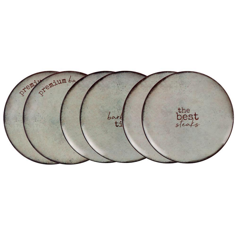 Kit Prato Raso Tramontina Churrasco Rustic Em Porcelana 28 Cm 6 Peças - 1