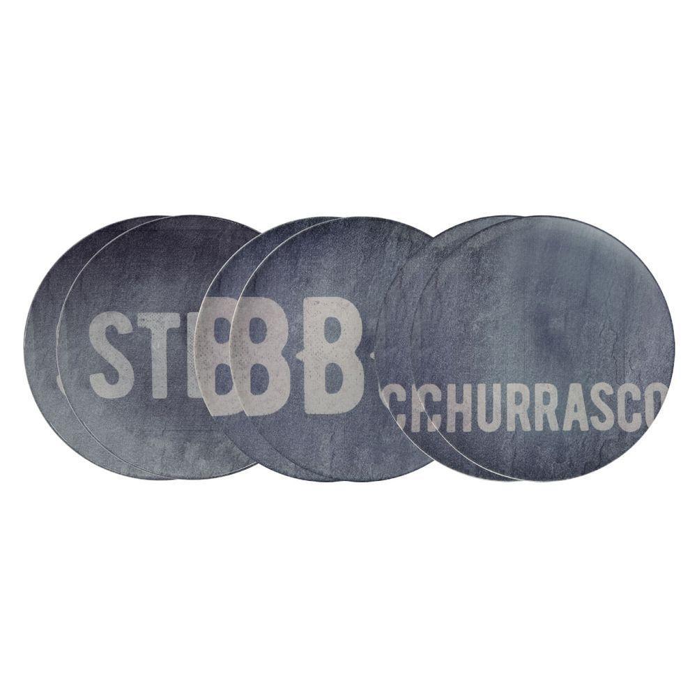 Kit Prato Raso Tramontina Churrasco Stone Em Porcelana 28 Cm 6 Peças - 1