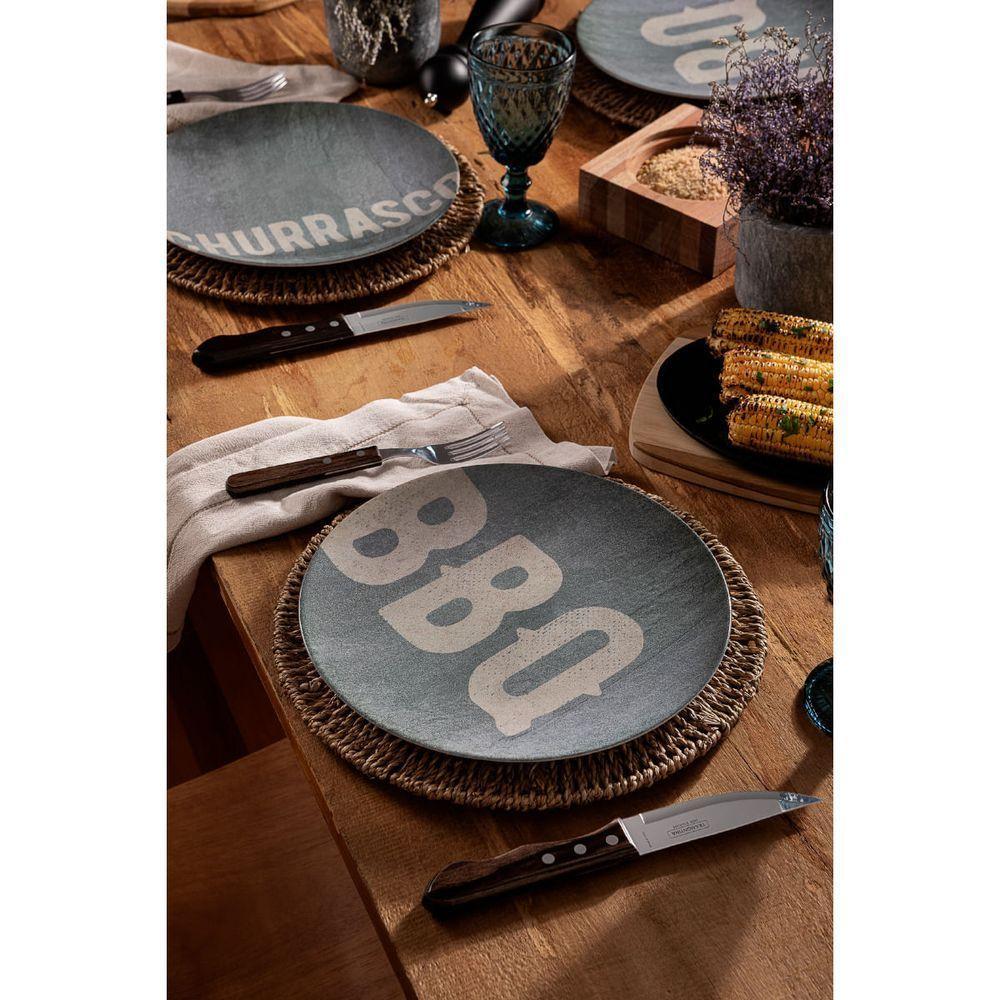 Kit Prato Raso Tramontina Churrasco Stone Em Porcelana 28 Cm 6 Peças - 2