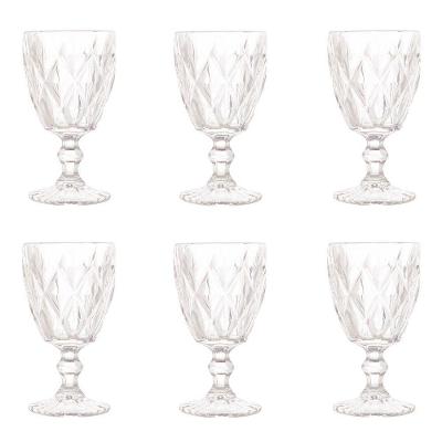 Conjunto de Taças para Água Diamonds Vidro 6 Peças 325ml Transparente Lyor