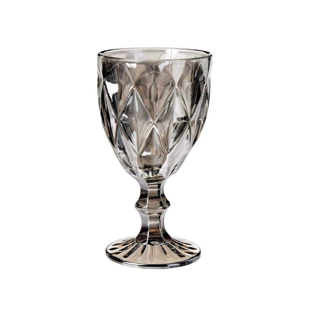 Conjunto De Taças De Vidro Para água 6 Peças 325 Ml Diamonds Cinza Metalizado Lyor - 3