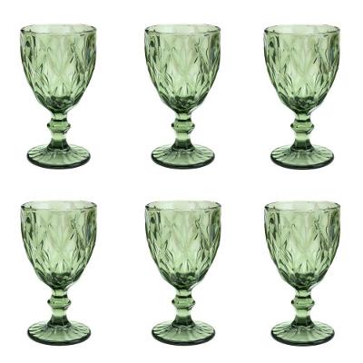 Conjunto de Taças para Água Diamonds Vidro 6 Peças 325ML Verde Lyor