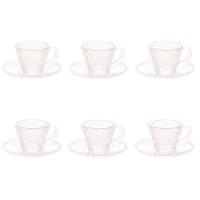 Conjunto De Xícara De Cafezinho Com Pires 06 Peças De Cristal Martelado Com Fio De Ouro Petra Lyor - 1