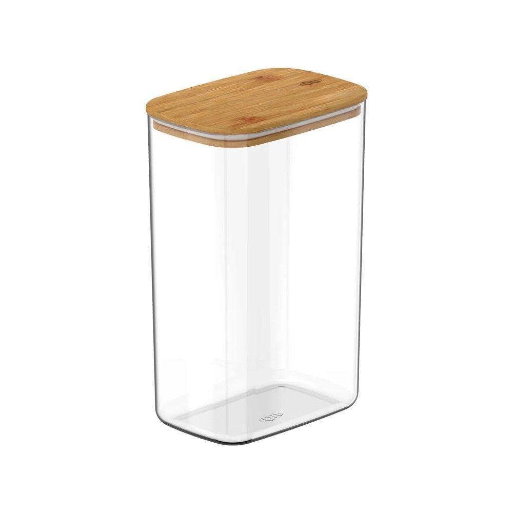 Conjunto De Potes Herméticos Retangular Keep 6 Peças Transparente Com Tampa De Bambu Ou - 3