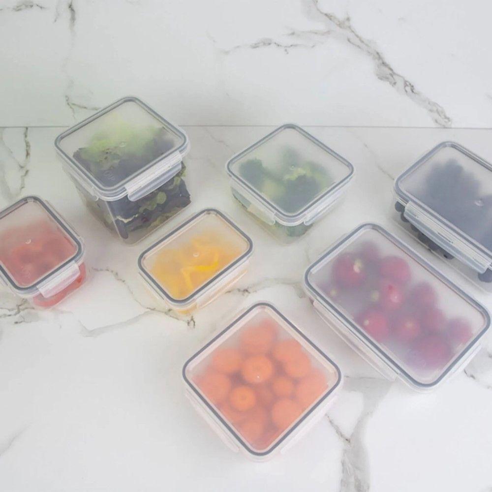 Conjunto De Potes Organizadores De Geladeira Click Retangular 6 Peças Transparente Ou - 3