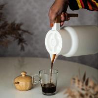 Garrafa Térmica Organic 1 L Em Plástico Branco Com Ampola De Vidro Lyor - 3