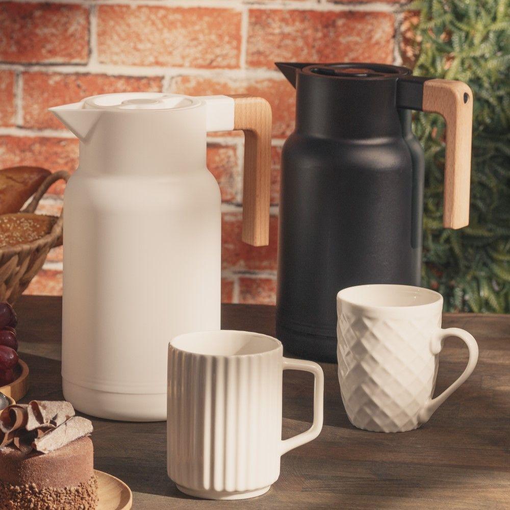 Garrafa Térmica Organic 1 L Em Plástico Preto Com Ampola De Vidro Lyor - 2