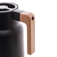 Garrafa Térmica Organic 1 L Em Plástico Preto Com Ampola De Vidro Lyor