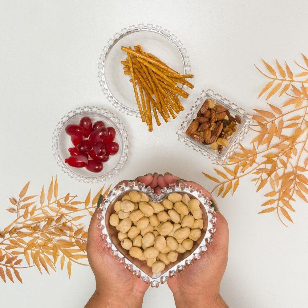 Conjunto De Cumbucas 04 Peças Em Cristal Coração Lyor - 9