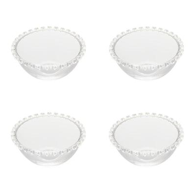 Conjunto de Cumbucas 4 Peças Formato Coração em Cristal Transparente Lyor
