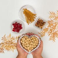 Conjunto De Cumbucas 04 Peças Em Cristal Coração Lyor - 9