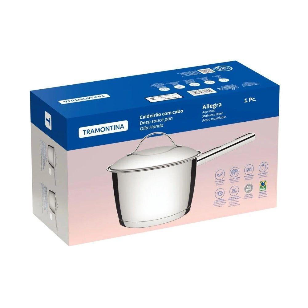 Caldeirão Allegra 16 Cm 2,1 L Em Aço Inox Com Fundo Triplo Tramontina 62657/160 - 4