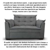 Sofá 2 Lugares Para Sala Moderno Confortável Zilda Suede Cor:cinza - 2
