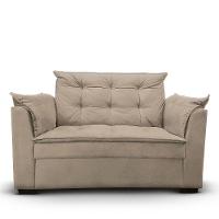 Sofá 2 Lugares Para Sala Moderno Confortável Stella Suede Cor:bege - 1