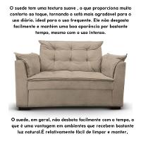 Sofá 2 Lugares Para Sala Moderno Confortável Stella Suede Cor:bege - 2