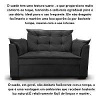 Sofá 2 Lugares Para Sala Moderno Confortável Zilda Suede Cor:preto - 2