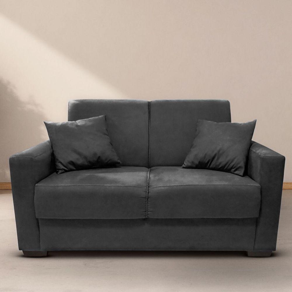 Sofá Estofado 2 Lugares Sala Estar Recepção Lavínia Suede Cor:preto - 5
