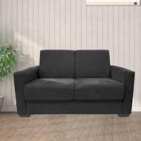 Sofá Estofado 2 Lugares Sala Estar Recepção Lavínia Suede Cor:preto