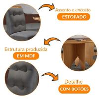 Mesa Evora 120 Mdf Com 4 Cadeiras Carol Linho Grafite-naturalle-naturalle - 7