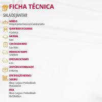 Mesa Evora 120 Mdf Canto Copo E Com 4 Cadeiras Safira Veludo Capuccino-naturalle-naturalle - 8