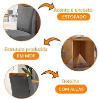 Mesa Evora 120 Mdf Com 4 Cadeiras Athenas Linho Grafite-naturalle-naturalle - 3
