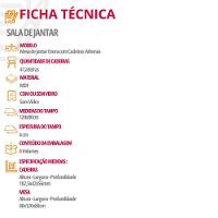 Mesa Evora 120 Mdf Com 4 Cadeiras Athenas Linho Grafite-naturalle-naturalle