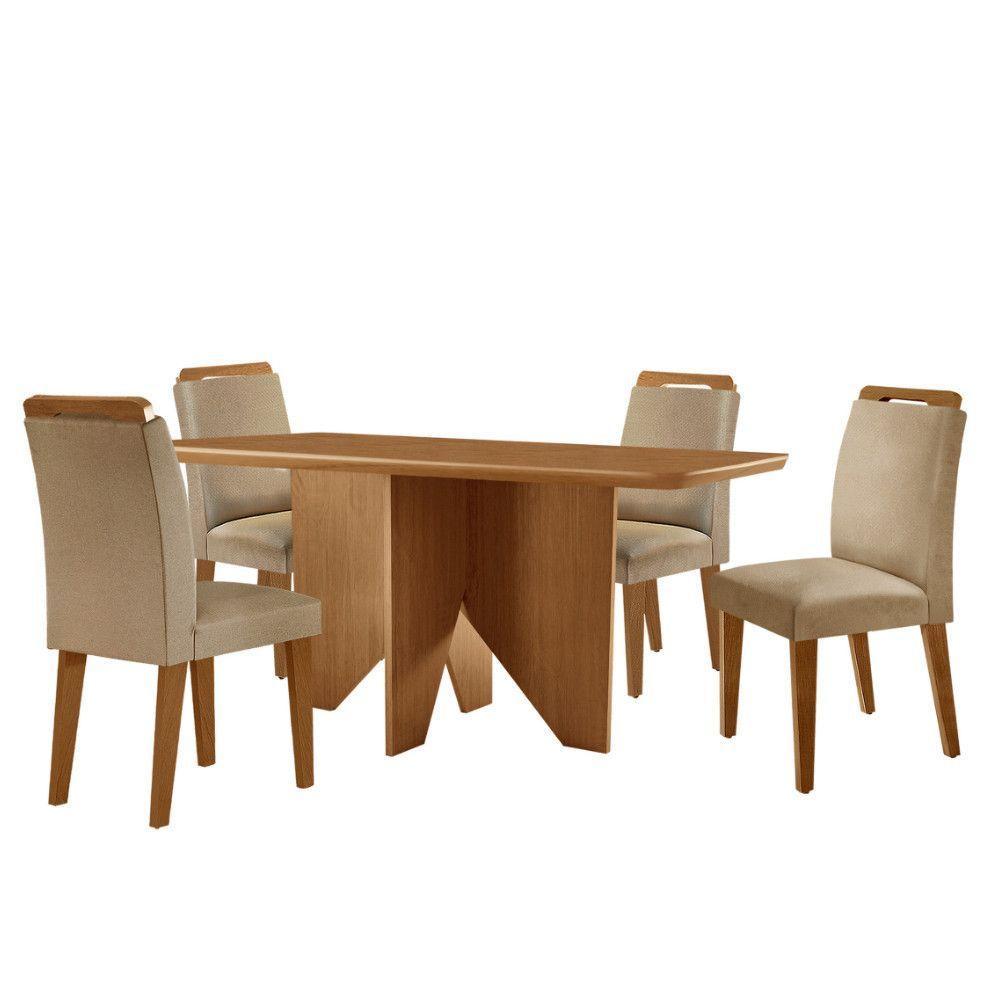 Mesa Evora 120 Mdf Canto Copo E Com 4 Cadeiras Athenas Turim 07-naturalle-naturalle - 7