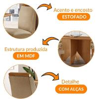 Mesa Evora 120 Mdf Canto Copo E Com 4 Cadeiras Athenas Turim 07-naturalle-naturalle - 3