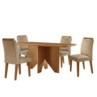 Mesa Evora 120 Mdf Canto Copo E Com 4 Cadeiras Athenas Turim 07-naturalle-naturalle - 7