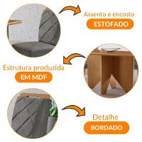 Mesa Evora 120 Mdf Com 4 Cadeiras Melissa Linho Grafite-naturalle-naturalle - 2