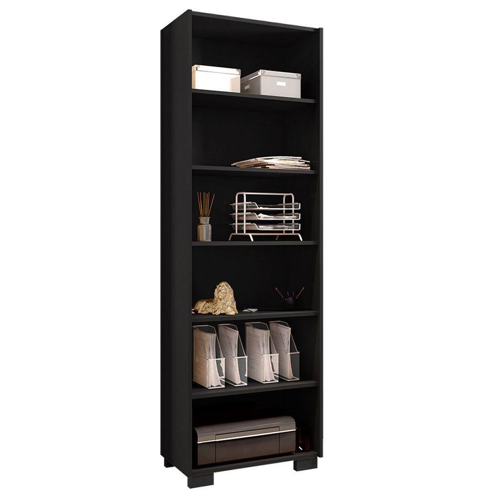 Kit Livreiro 2 Portas Pequenas Livreiro 5 Prateleiras Office Preto - 5