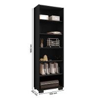 Kit Livreiro 2 Portas Pequenas Livreiro 5 Prateleiras Office Preto