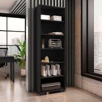 Kit Livreiro 2 Portas Pequenas Livreiro 5 Prateleiras Office Preto - 6