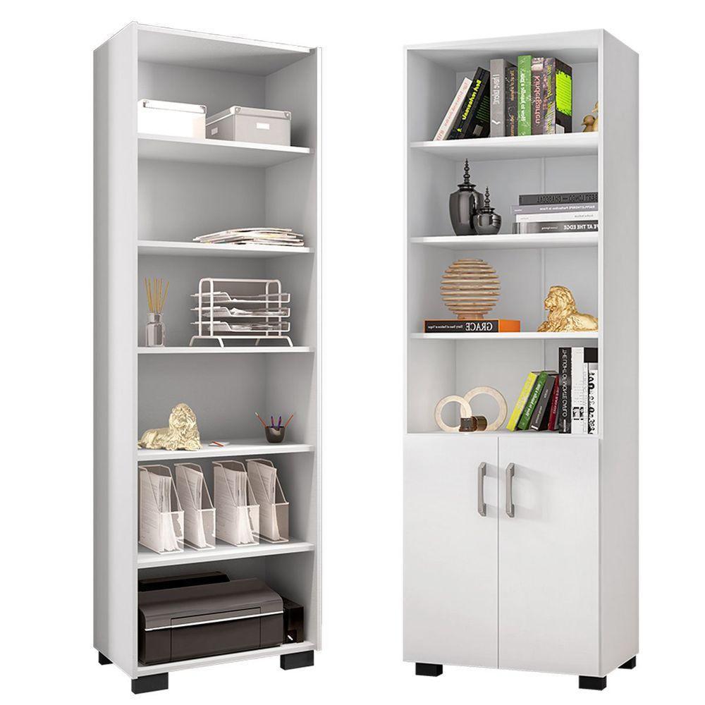 Kit Livreiro 2 Portas Pequenas Livreiro 5 Prateleiras Office Branco - 1