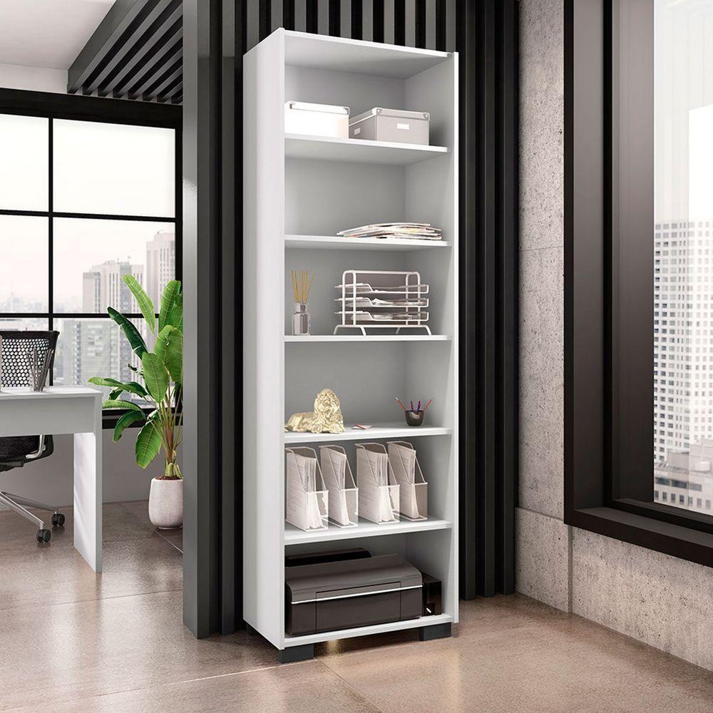 Kit Livreiro 2 Portas Pequenas Livreiro 5 Prateleiras Office Branco - 9