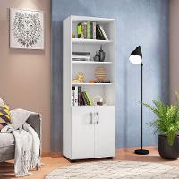 Kit Livreiro 2 Portas Pequenas Livreiro 5 Prateleiras Office Branco - 2